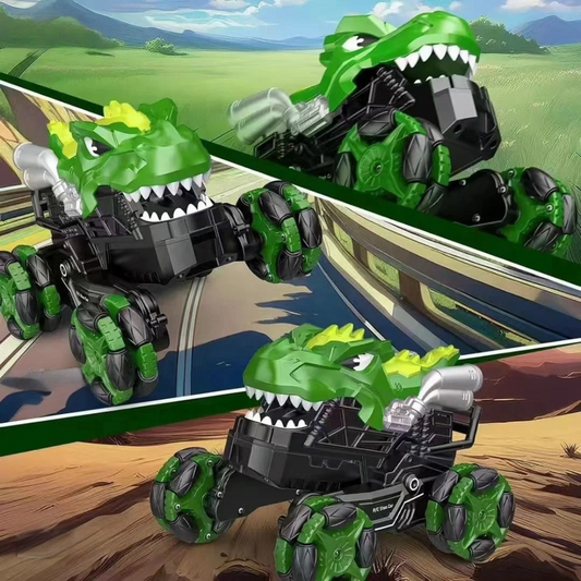 Auto Dinosaurio a Control Remoto RC Con Luces Vapor Y Sonido