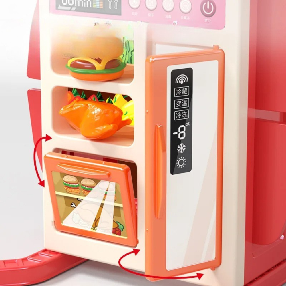 Cocina de Juguete Grande Para Niños 95 Cm Agua Vapor Sonido