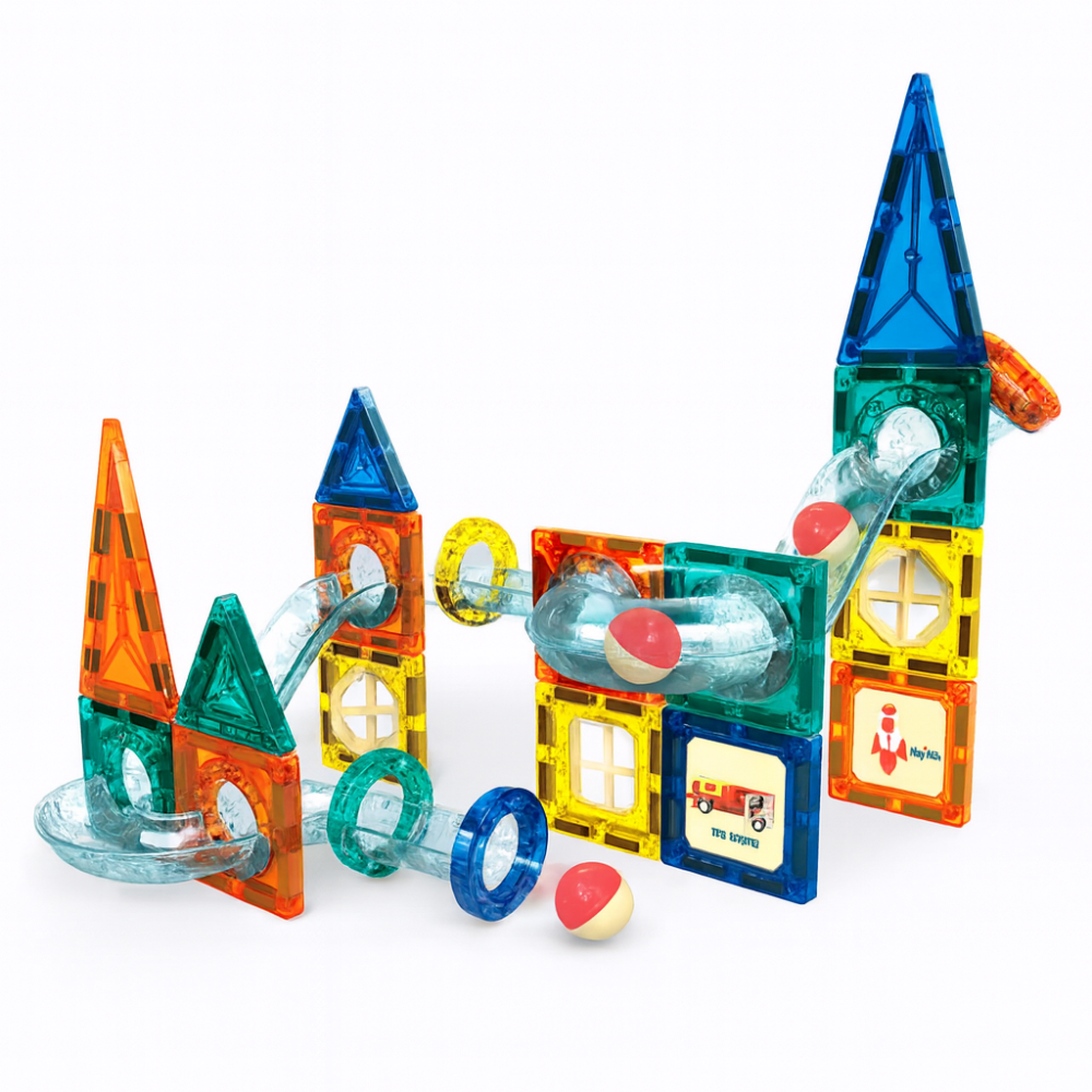 Juego Bloques Magneticos Construccion 42 Piezas Tobogan