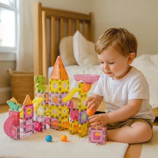 Juego Bloques Magneticos Construccion 69 Piezas Tobogan