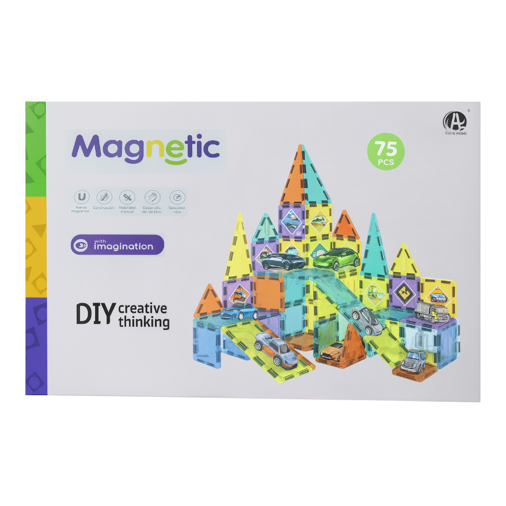 Juego Bloques Magneticos Construccion 75 Piezas Educativo