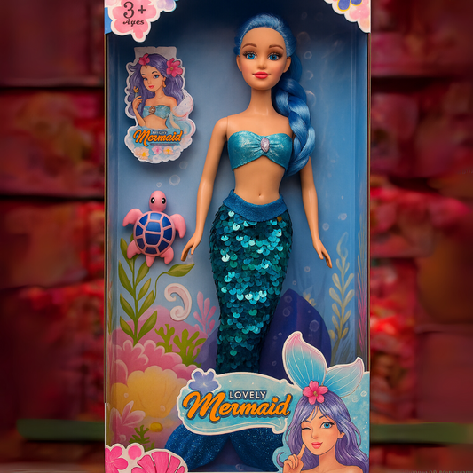 Muñeca Sirena Lovely Con Vestido De Lentejuelas Juguete