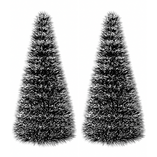 Set 2 Pinos Navidad Verdes Nieve Adorno Navideño 50 Cm