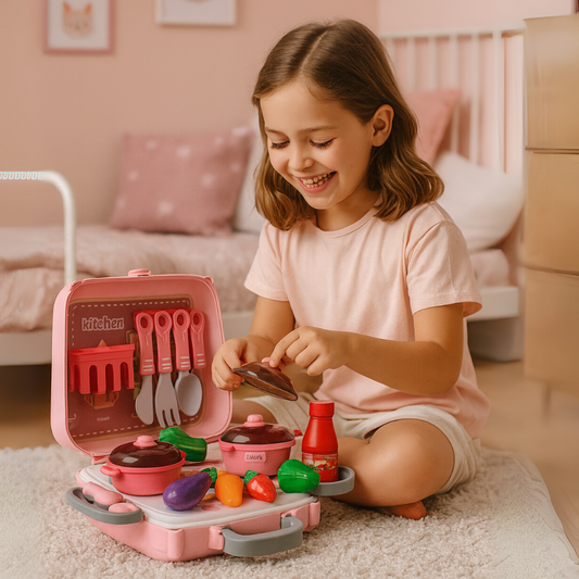 Set Maleta Maletin De Cocina 3 En 1 Infantil Niños Juguete