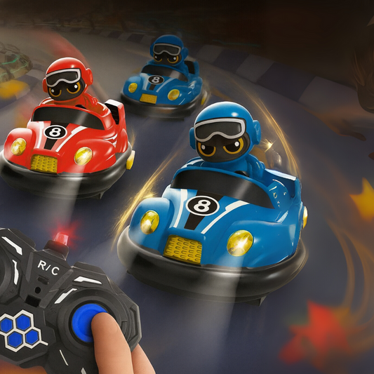 Set de Autitos Chocadores a Control Remoto Piloto Go Kart