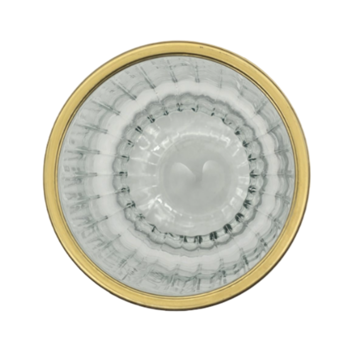 Florero Decorativo De Vidrio Con Diseño Borde Dorado