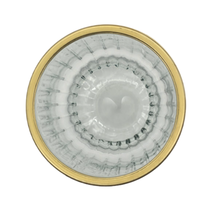 Florero Decorativo De Vidrio Con Diseño Borde Dorado