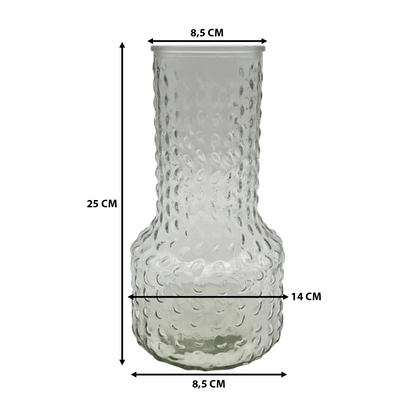 Florero Decorativo De Vidrio Con Diseño Base Ancha Blanco 25