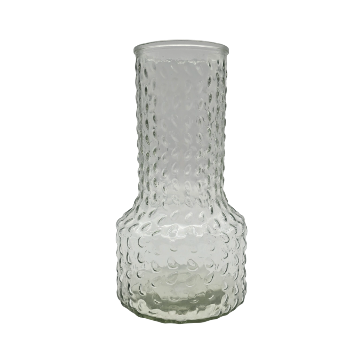 Florero Decorativo De Vidrio Con Diseño Base Ancha Blanco 25