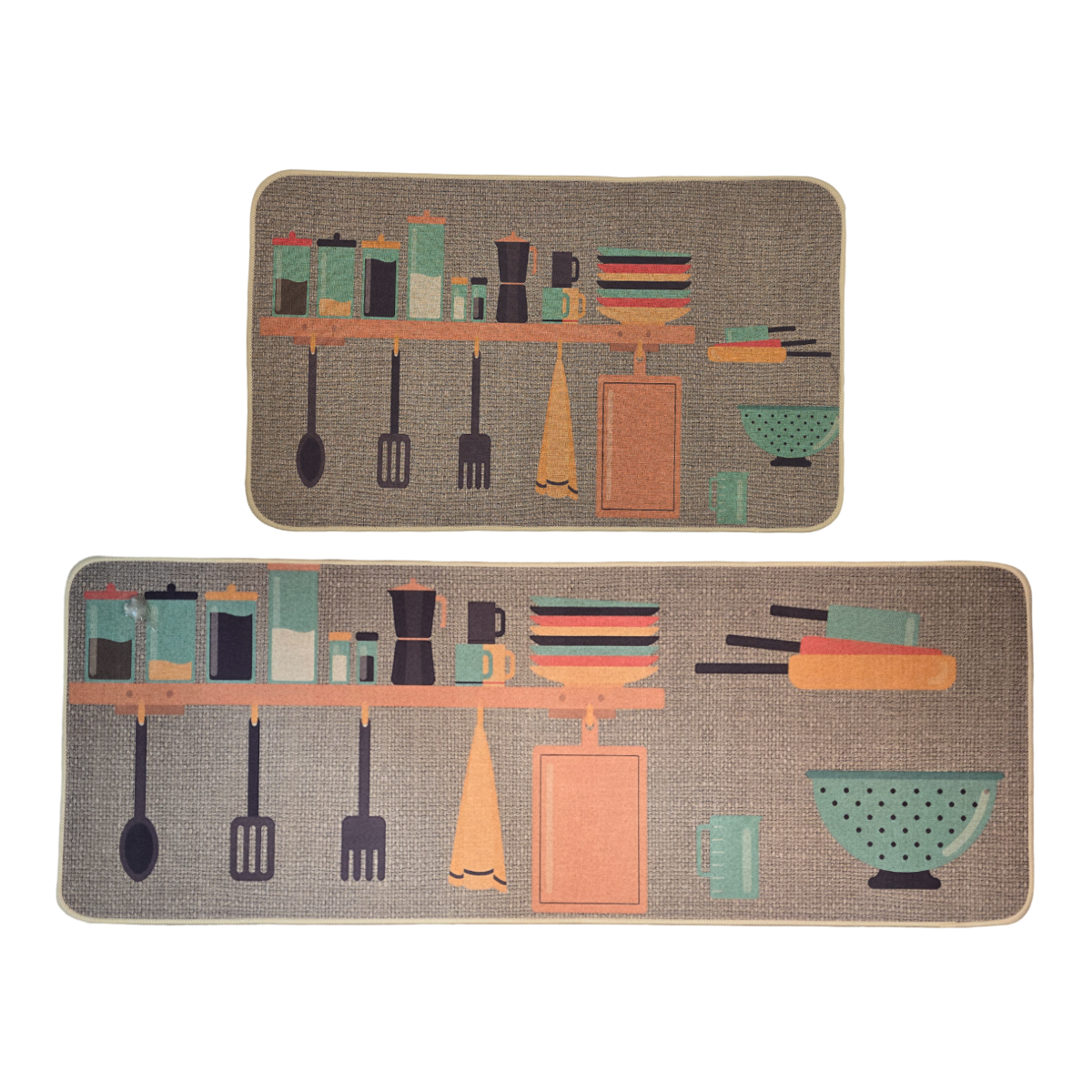 Set 2 Alfombras De Cocina Goma Antideslizante Diseño Cocina