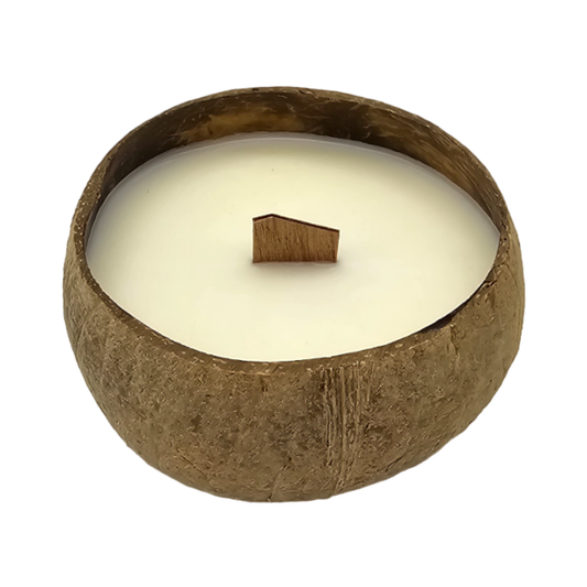 Vela Aromatica Ecologica En Cascara De Coco Cera De Soja