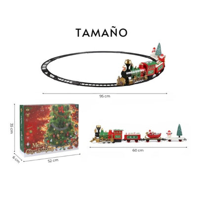 Tren Electrico Navideño Base de Arbol Decorativo Navidad