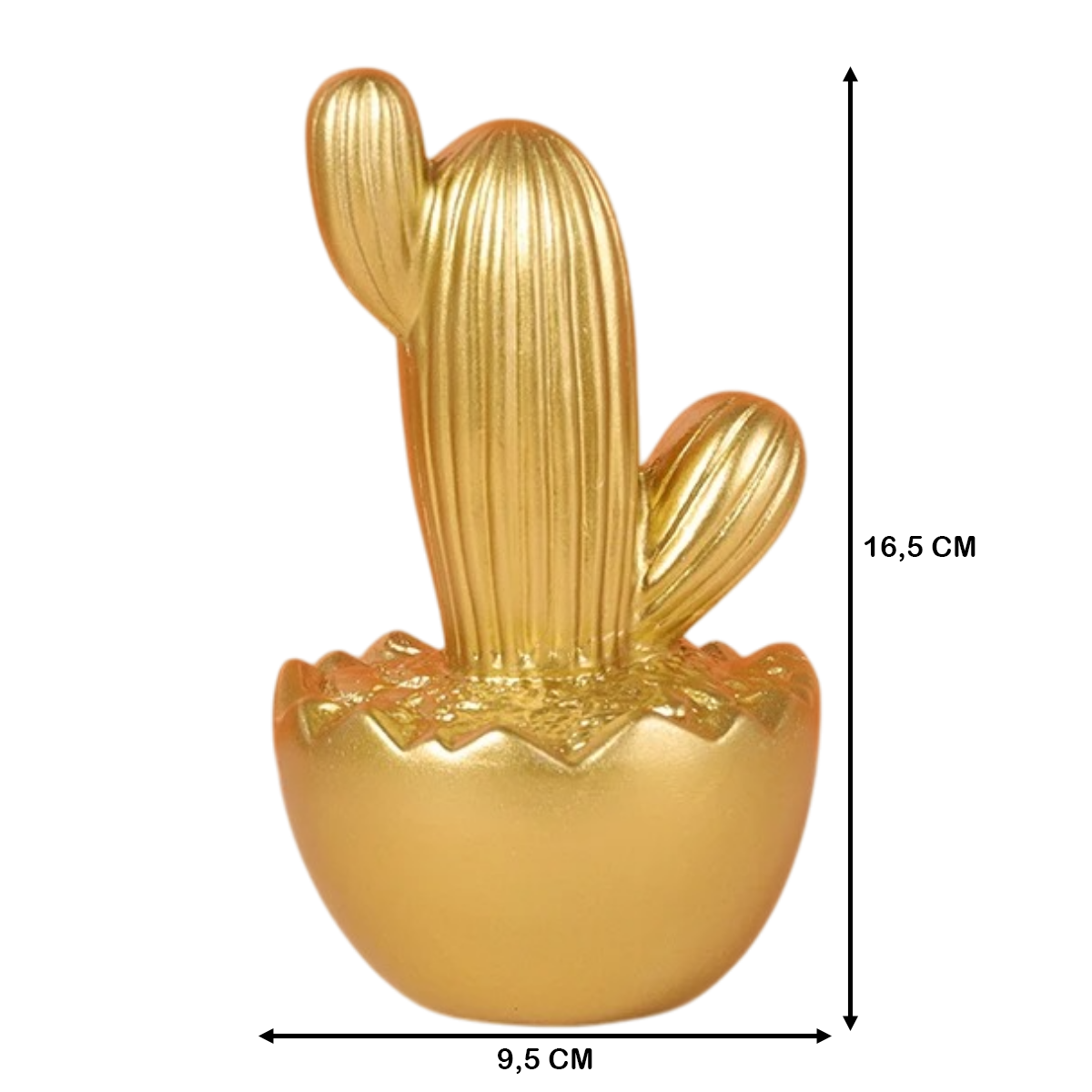 Adorno Cactus De Resina Dorado Decoracion Mesa Oficina D3