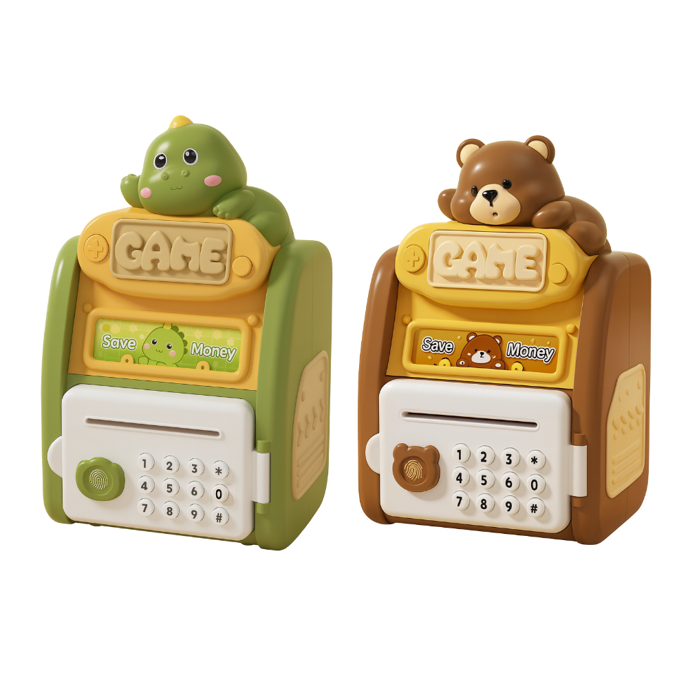 Alcancia Caja Fuerte Kawaii Clave Huella Digital Infantil