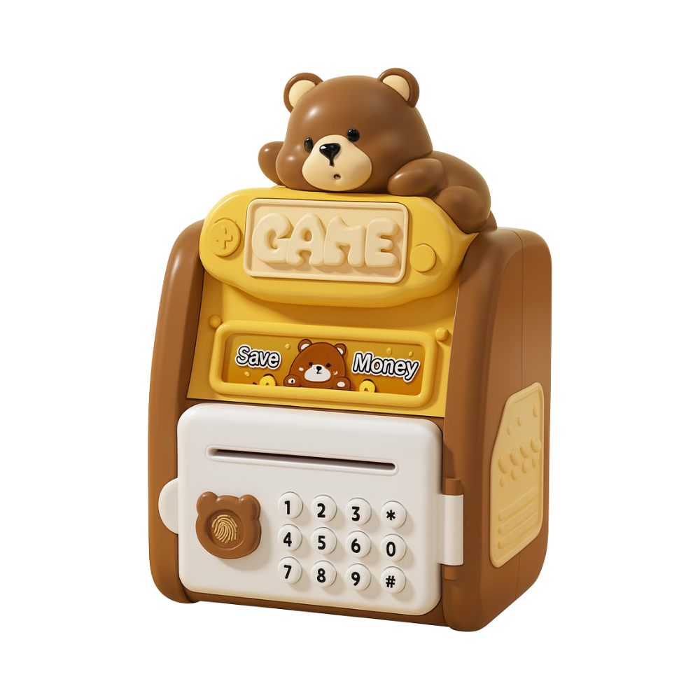 Alcancia Caja Fuerte Kawaii Clave Huella Digital Infantil