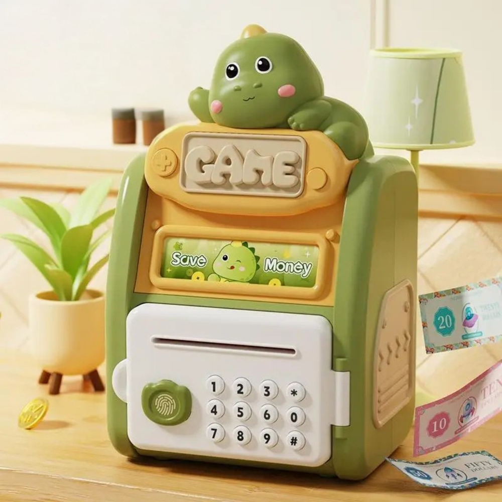 Alcancia Caja Fuerte Kawaii Clave Huella Digital Infantil