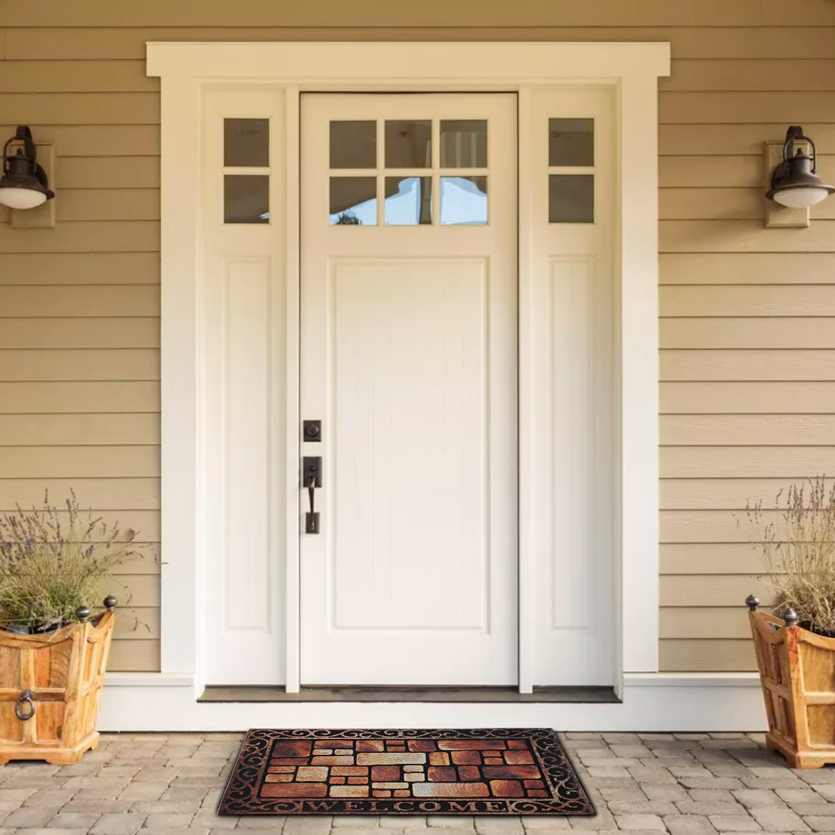 Alfombra Limpiapies Felpudo Alfombra De Entrada Vintage Café