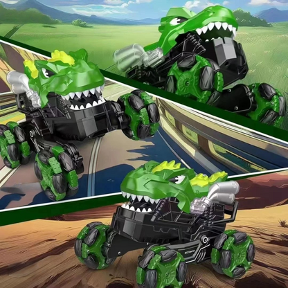 Auto Dinosaurio a Control Remoto RC Con Luces Vapor Y Sonido