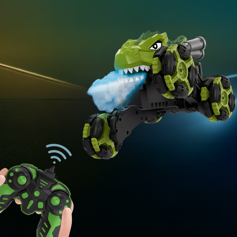 Auto Dinosaurio a Control Remoto RC Con Luces Vapor Y Sonido