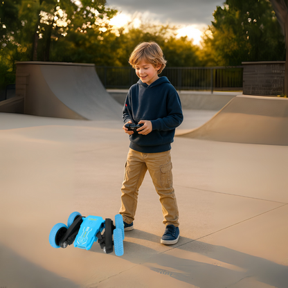 Auto a Control Remoto Acrobatico RC Ruedas Plegables Luces