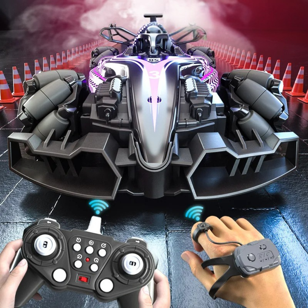 Auto a Control Remoto RC F1 Con Vapor Luz y Giros Stunt Car