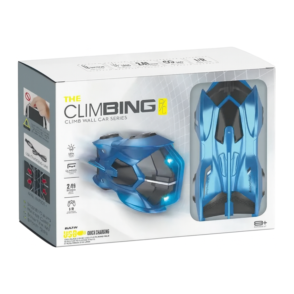 Auto a Control Remoto de Pared Trepa Muros Antigravedad