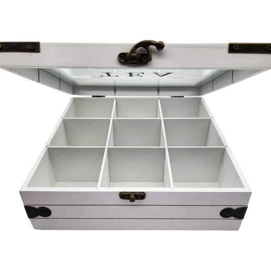 Caja De Té 9 Divisiones Tapa Con Diseño Decorativa