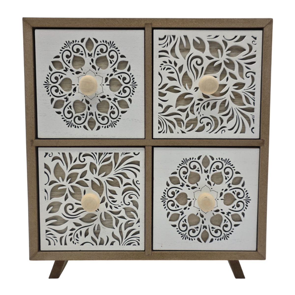 Caja Organizadora Multiuso Joyero Diseño 4 Cajones Blanco