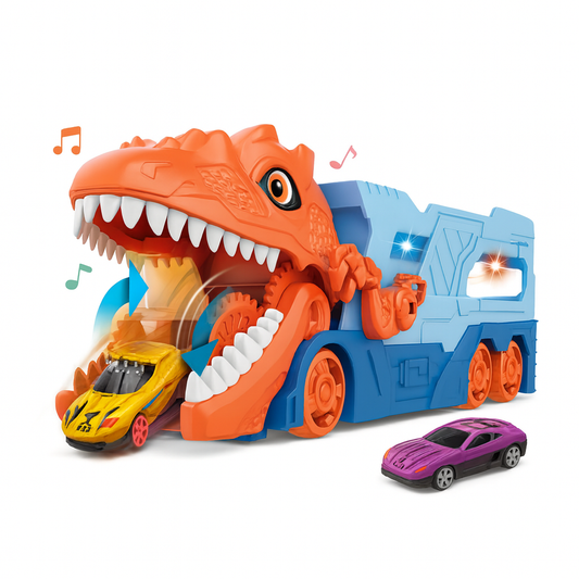 Camion Transportador Porta Autitos Infantil Dinosaurio Juego