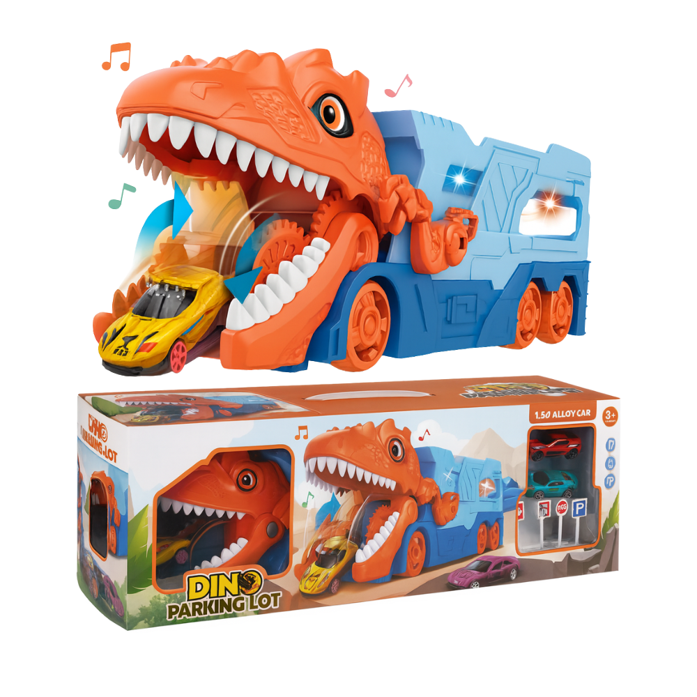 Camion Transportador Porta Autitos Infantil Dinosaurio Juego
