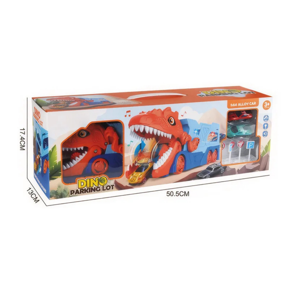 Camion Transportador Porta Autitos Infantil Dinosaurio Juego