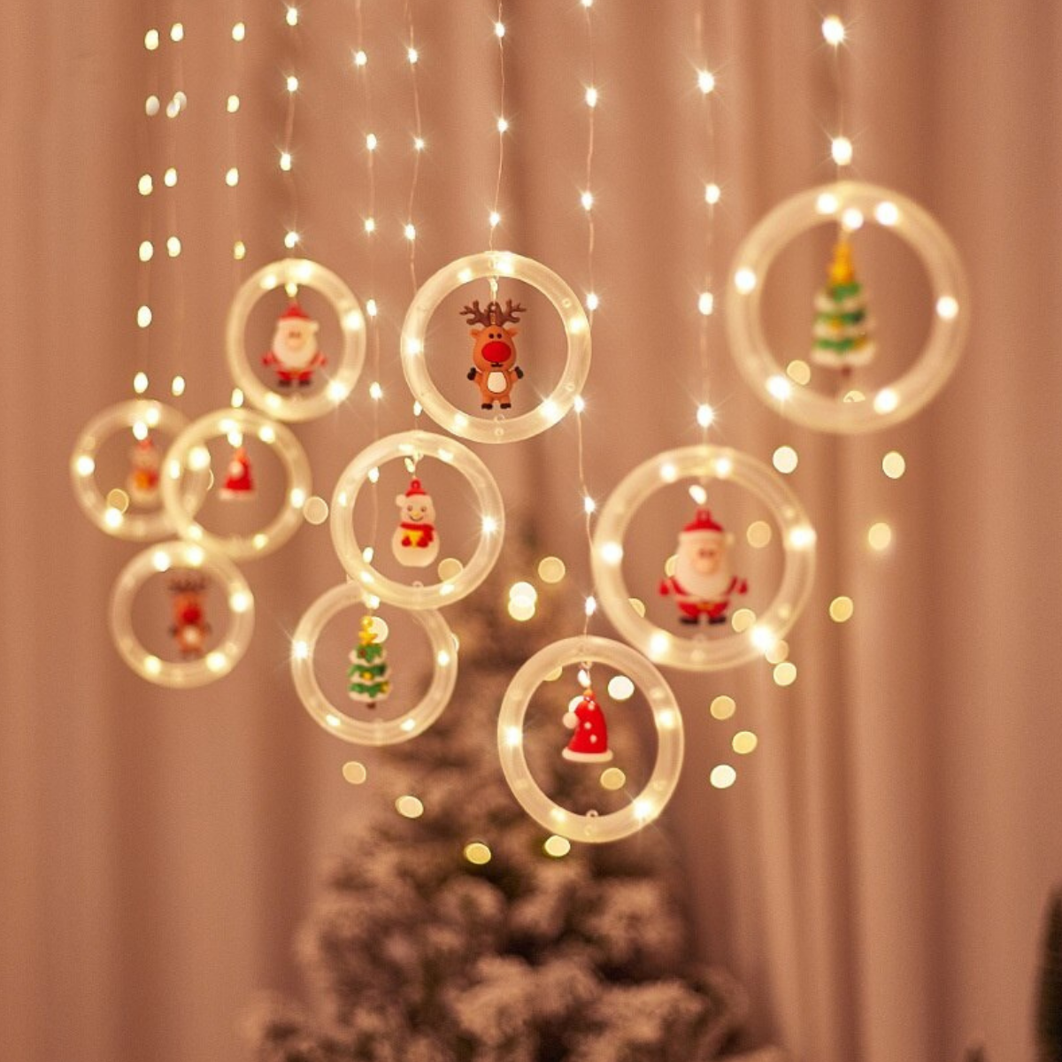 Cascada Guirnaldas De Navidad Luces Navideñas Pascua