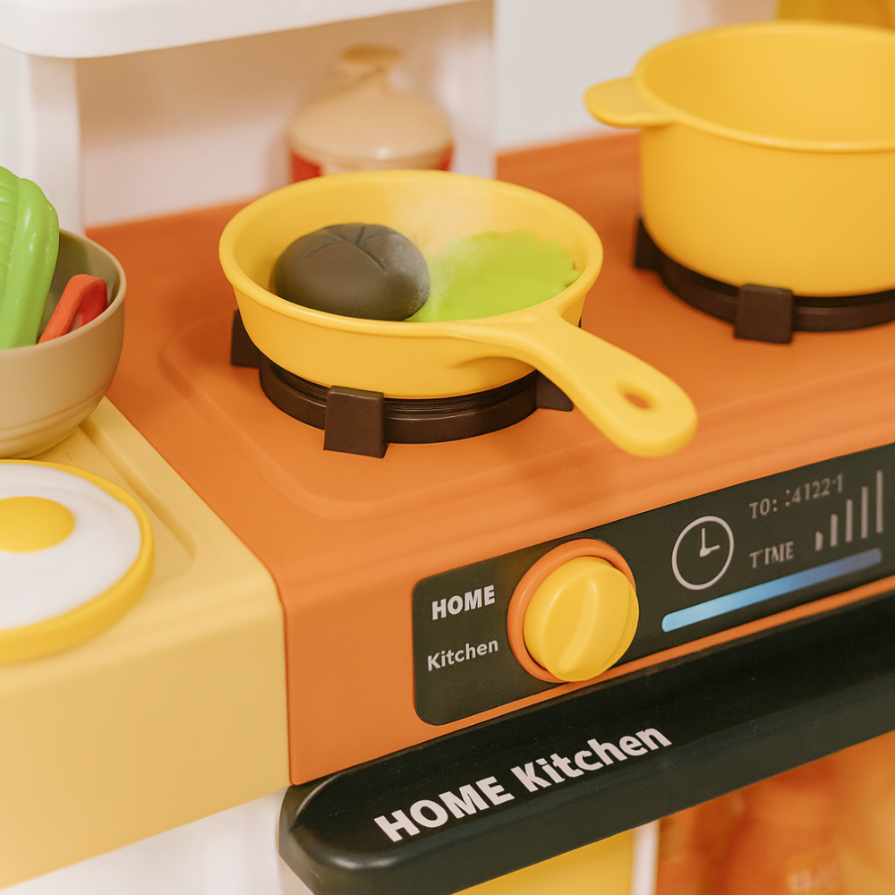 Cocina de Juguete Grande Para Niños 68 Cm Agua Vapor Sonido