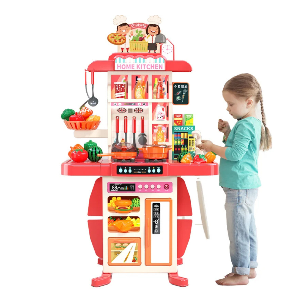 Cocina de Juguete Grande Para Niños 95 Cm Agua Vapor Sonido