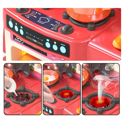 Cocina de Juguete Grande Para Niños 95 Cm Agua Vapor Sonido
