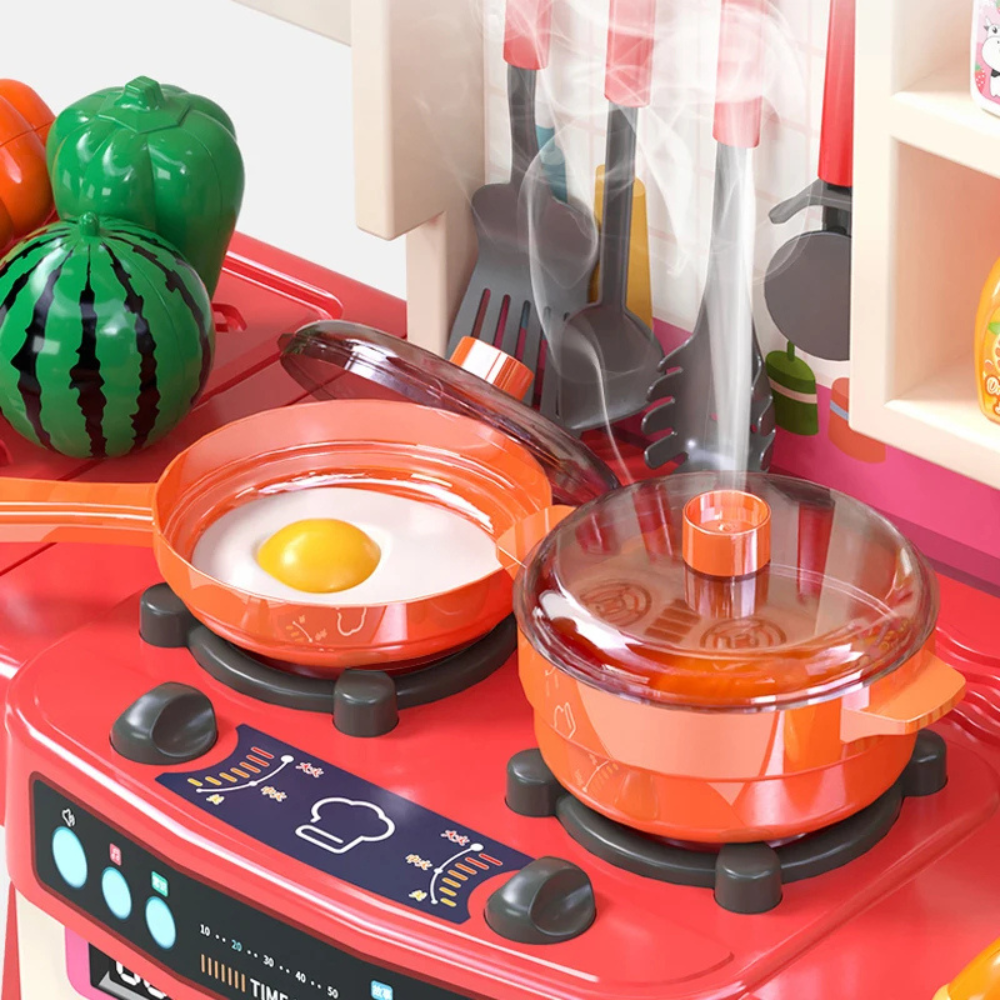 Cocina de Juguete Grande Para Niños 95 Cm Agua Vapor Sonido