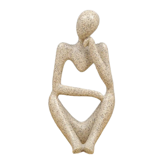 Escultura Pensador De Resina Abstracta Moderna Arenisca