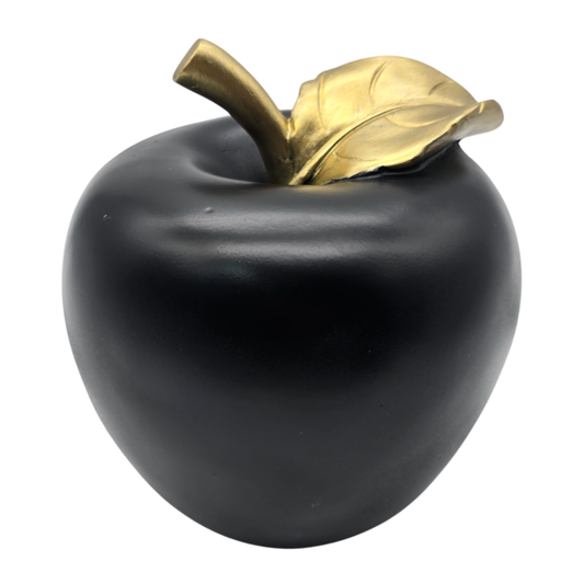 Figura Adorno De Manzana Negra Decorativa En Resina Moderna