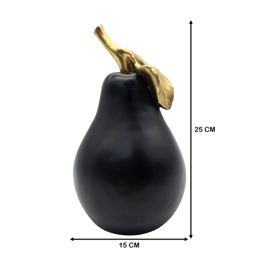 Figura Adorno De Pera Negra Decorativa En Resina Moderna