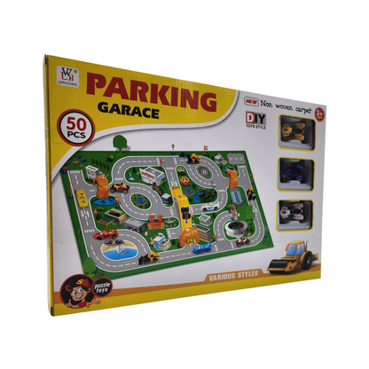 Juego Alfombra Para Niños Parking Garage Para Autitos 50 Pcs