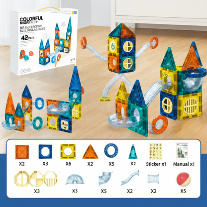 Juego Bloques Magneticos Construccion 42 Piezas Tobogan