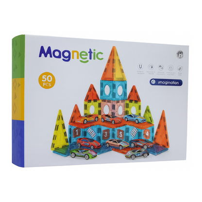 Juego Bloques Magneticos Construccion 50 Piezas Educativo