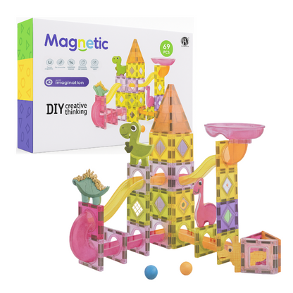 Juego Bloques Magneticos Construccion 69 Piezas Tobogan