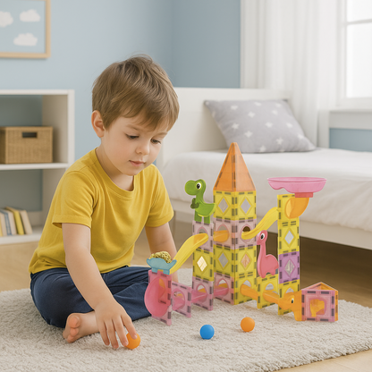 Juego Bloques Magneticos Construccion 69 Piezas Tobogan