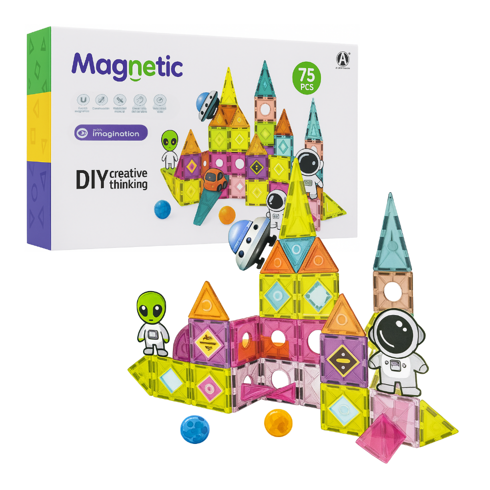 Juego Bloques Magneticos Construccion 70 Piezas Educativo