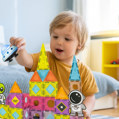 Juego Bloques Magneticos Construccion 70 Piezas Educativo