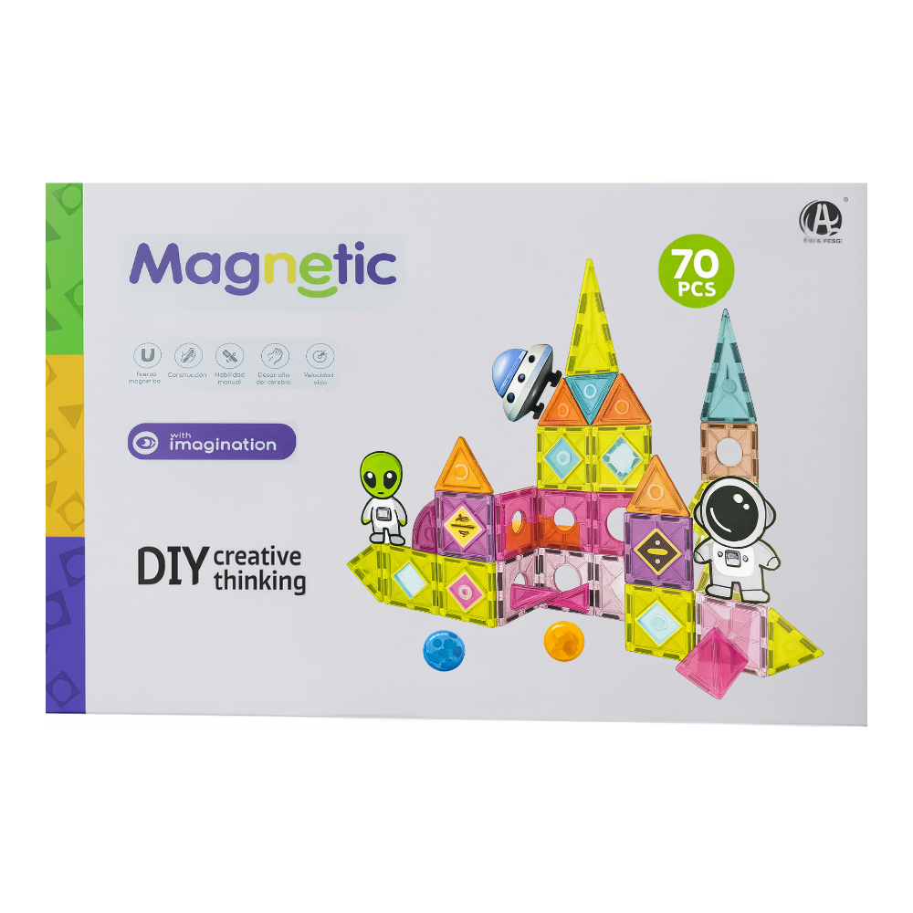 Juego Bloques Magneticos Construccion 70 Piezas Educativo