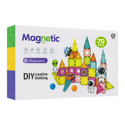 Juego Bloques Magneticos Construccion 70 Piezas Educativo
