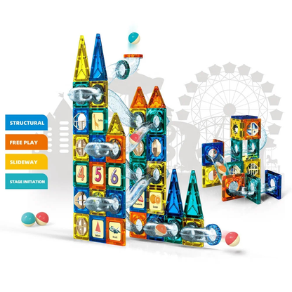Juego Bloques Magneticos Construccion 73 Piezas Tobogan