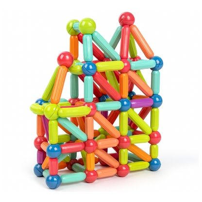 Juego Varillas de Construccion Magnetico Didactico 164 Piezas
